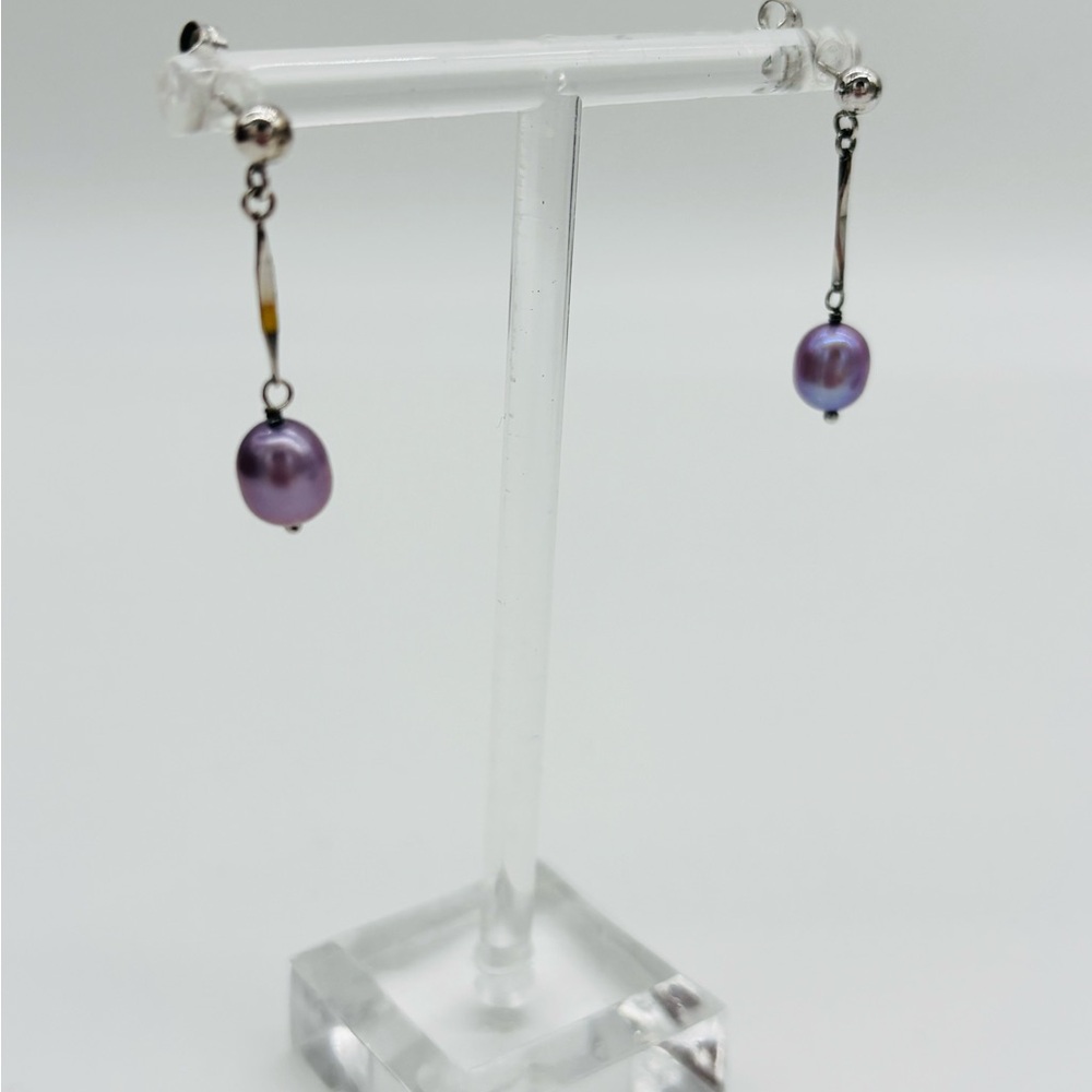 Pearl and 925 Silver Drop Earrings